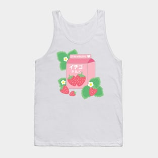 Strawberry Milk Kawaii Cute Strawberries Pink Tank Top